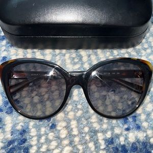 COACH Black/Tortoise Cat Eye Sunglasses w/ Hard Shell Case